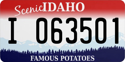 ID license plate I063501