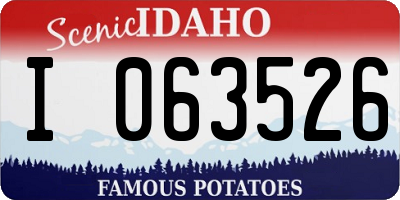 ID license plate I063526