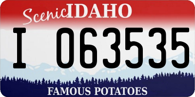 ID license plate I063535