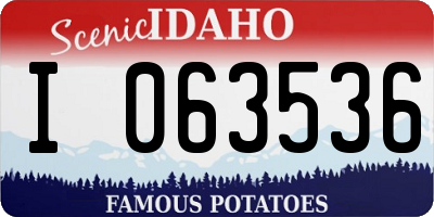 ID license plate I063536