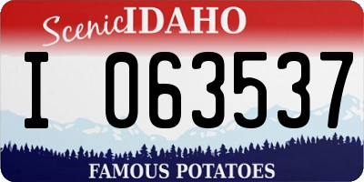 ID license plate I063537