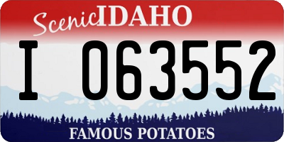 ID license plate I063552