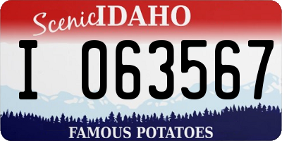 ID license plate I063567