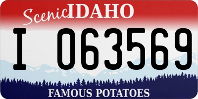 ID license plate I063569