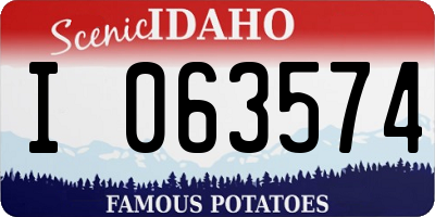 ID license plate I063574