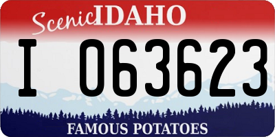 ID license plate I063623