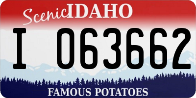 ID license plate I063662