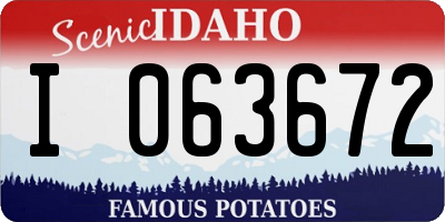 ID license plate I063672
