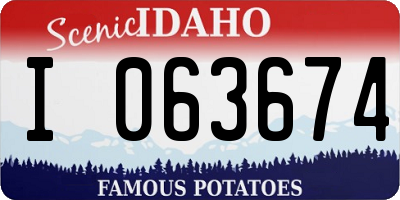 ID license plate I063674