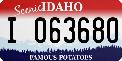ID license plate I063680