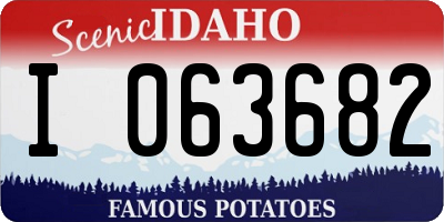 ID license plate I063682