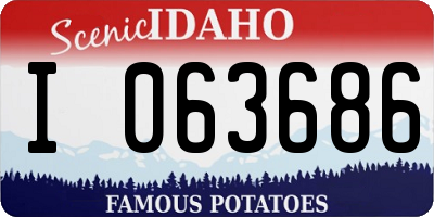 ID license plate I063686