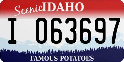 ID license plate I063697