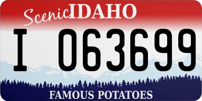 ID license plate I063699