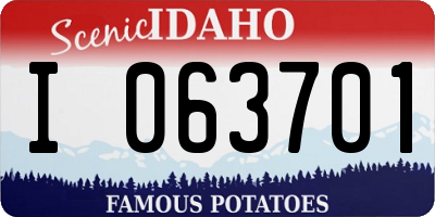 ID license plate I063701