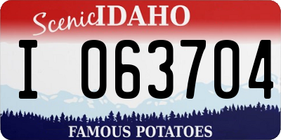 ID license plate I063704