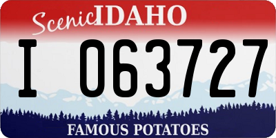 ID license plate I063727