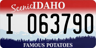 ID license plate I063790