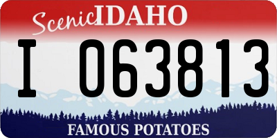 ID license plate I063813