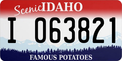 ID license plate I063821