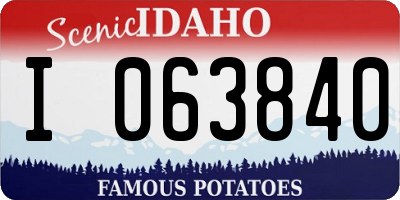 ID license plate I063840