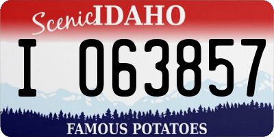 ID license plate I063857