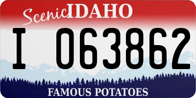 ID license plate I063862