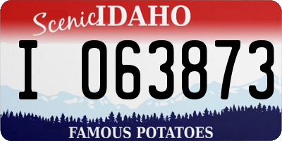 ID license plate I063873