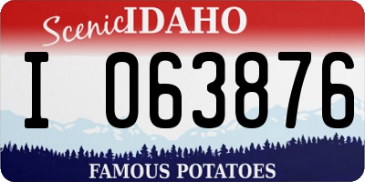 ID license plate I063876