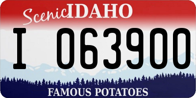 ID license plate I063900