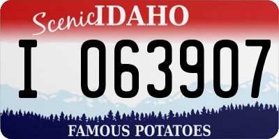 ID license plate I063907