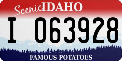 ID license plate I063928