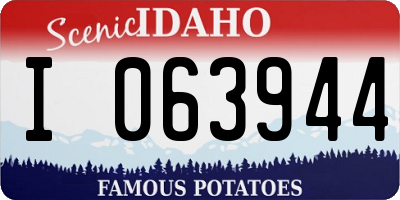ID license plate I063944