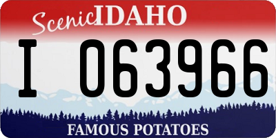 ID license plate I063966