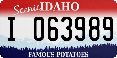 ID license plate I063989