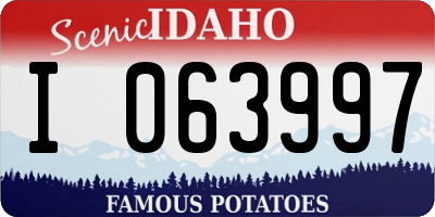 ID license plate I063997