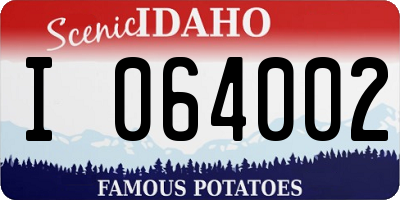 ID license plate I064002