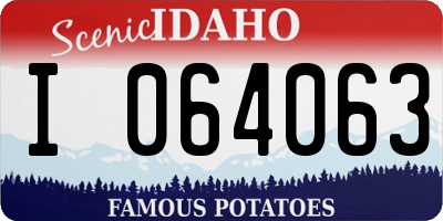 ID license plate I064063