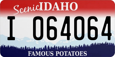 ID license plate I064064
