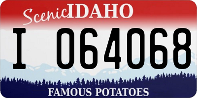 ID license plate I064068
