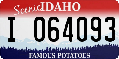 ID license plate I064093