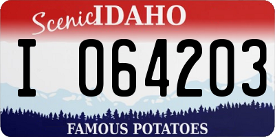 ID license plate I064203