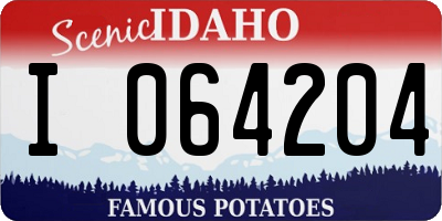 ID license plate I064204