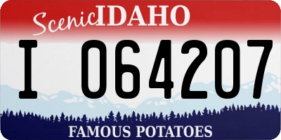 ID license plate I064207