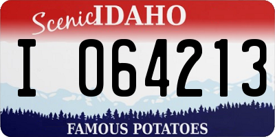 ID license plate I064213