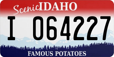 ID license plate I064227