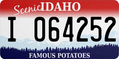 ID license plate I064252