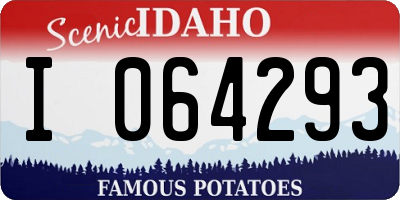 ID license plate I064293