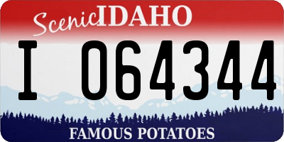ID license plate I064344