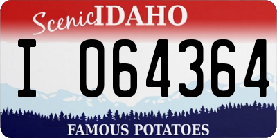 ID license plate I064364